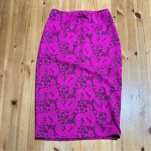 Mustard Seed Pink Textured Midi Patterned Skirt Size Small